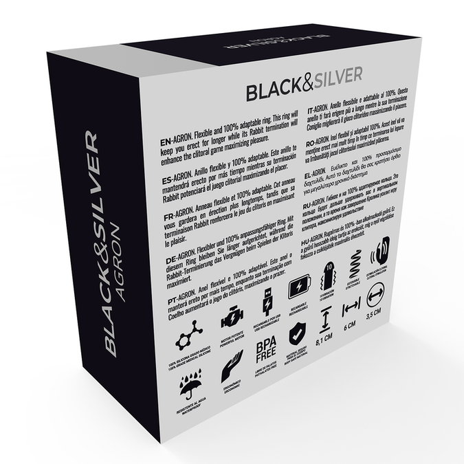 Black&silver – Agron Remote Control Cockring Watchme