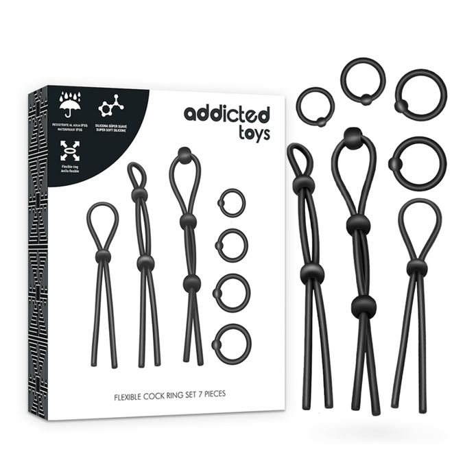 Addicted Toys – Flexible Silicone Cock Ring Set 7 Pieces