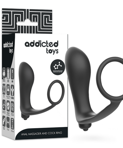 ADDICTED TOYS - VIBRATORY ANAL PLUG WITH PENIS RING