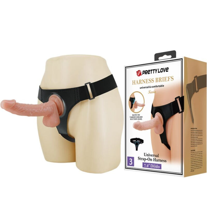 PRETTY LOVE - TUIGJE ONDERBROEK UNIVERSEEL TUIGJE MET DILDO KEVIN 19 CM NATUURLIJK