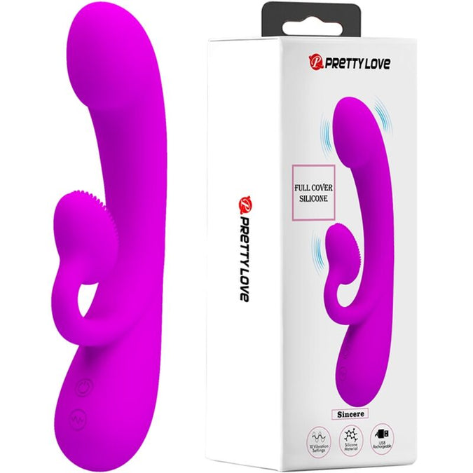 Pretty Love – Oprechte siliconen clitorisstimulator en zuiger paars