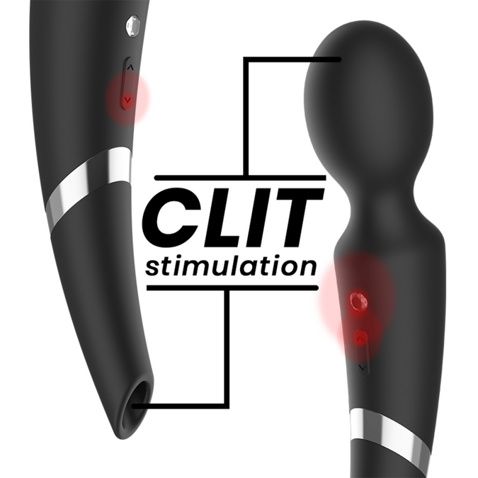Black&silver – Beck Wand and Suction Cup 2 in 1 Silicone