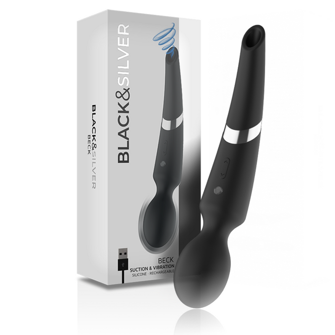 Black&silver – Beck Wand and Suction Cup 2 in 1 Silicone