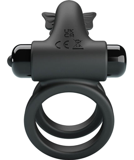 PRETTY LOVE - DOUBLE VIBRATING RING WITH BLACK STIMULATOR