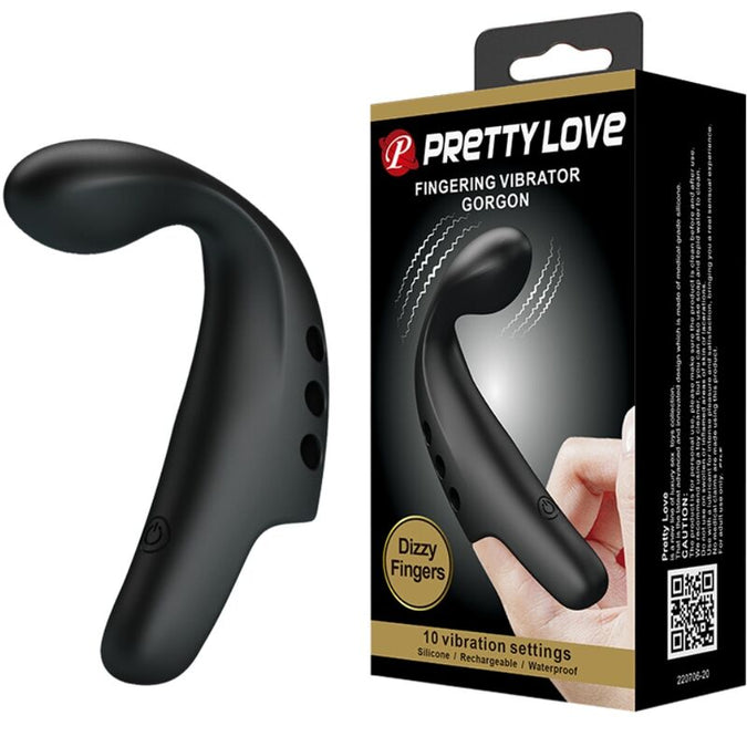 PRETTY LOVE - BLACK GORGON VIBRATOR VINGERHOED