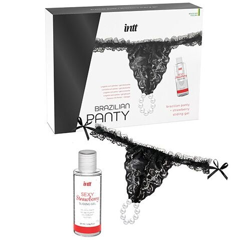 INTT RELEASES - BRAZILIAANSE ZWARTE SLIP MET PARELS EN GLIJGEL 50 ML