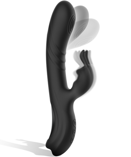 Schwarz & Silber – Jamie Wiederaufladbarer Silikon Rabbit Stimulator Schwarz