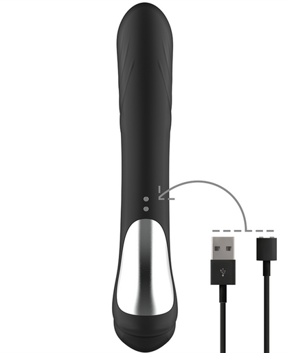 Black&silver – Jamie Rechargeable Silicone Rabbit Stimulator Black