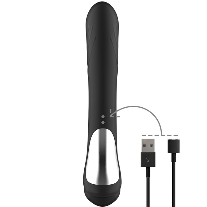 Schwarz & Silber – Jamie Wiederaufladbarer Silikon Rabbit Stimulator Schwarz