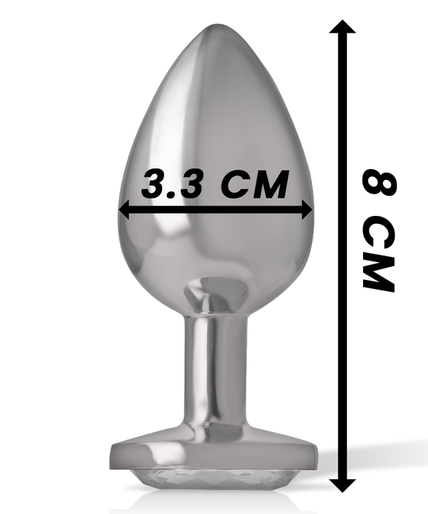 INTENSE - ALUMINUM METAL ANAL PLUG WHITE HEART SIZE M
