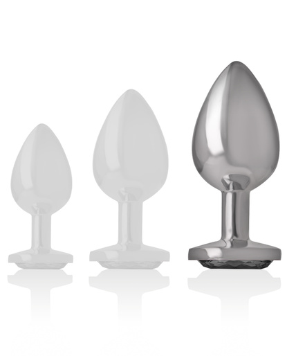 INTENSE - ANAL PLUG METAL ALUMINUM WHITE HEART SIZE L