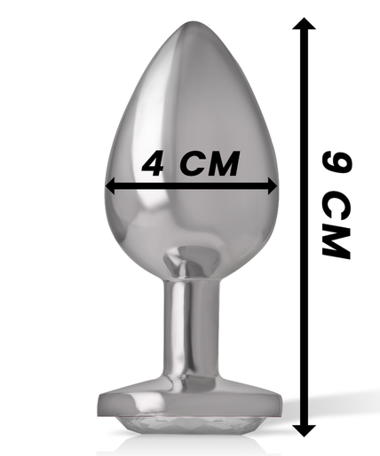INTENSE - ANAL PLUG METAL ALUMINUM WHITE HEART SIZE L