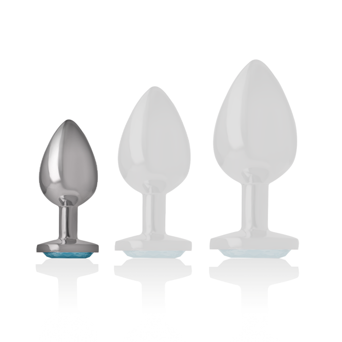 Intense – Aluminium Metall Analplug Blaues Herz Größe S