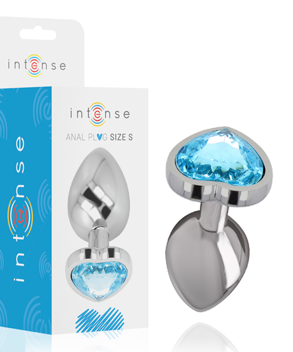 Intense – Aluminum Metal Anal Plug Blue Heart Size S