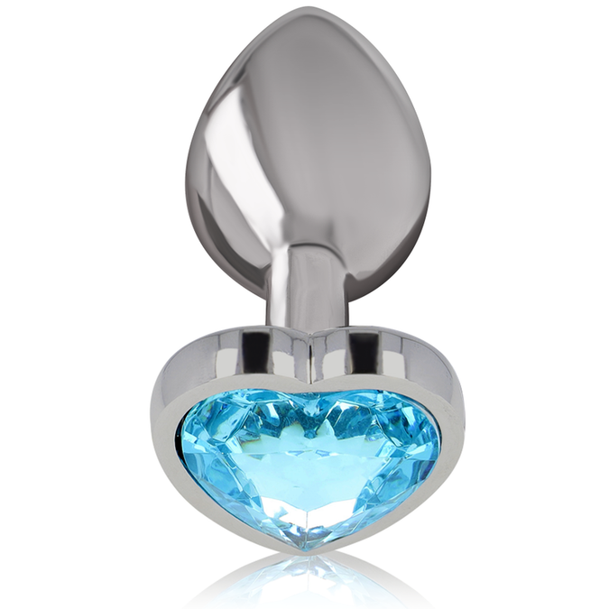 Intense – Aluminium Metall Analplug Blaues Herz Größe S