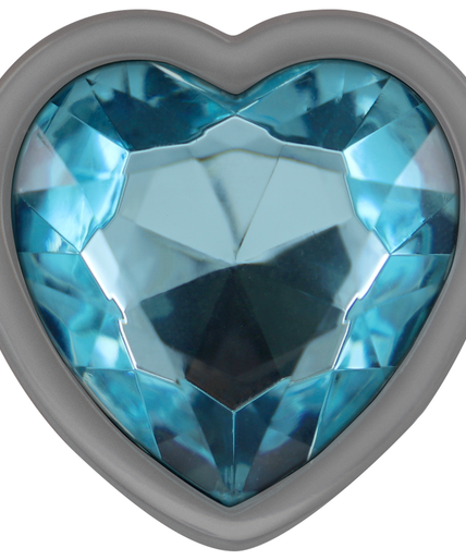 INTENSE - ALUMINUM METAL ANAL PLUG BLUE HEART SIZE L