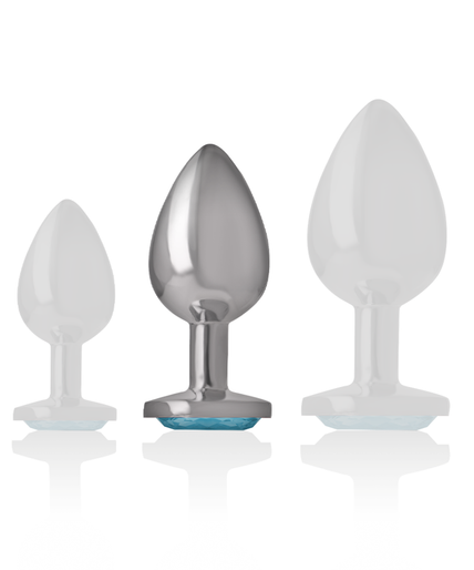 INTENSE - ALUMINUM METAL ANAL PLUG BLUE HEART SIZE M