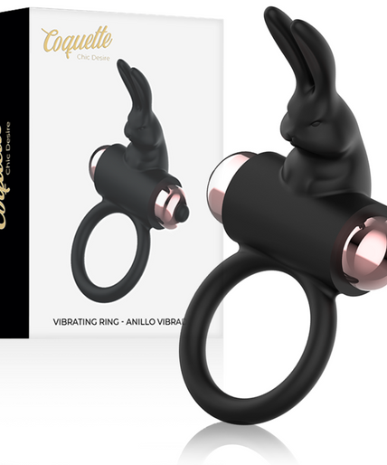 COQUETTE CHIC DESIRE - COCK RING WITH VIBRATOR BLACK/ GOLD