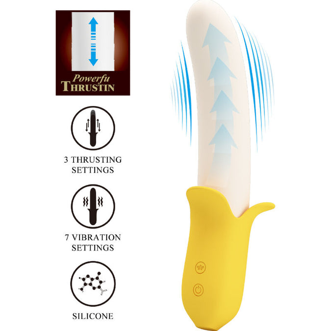 Pleasurements – Pretty Love – Banana Geek Thrusting Vibrator Black
