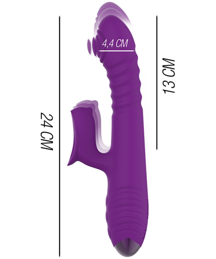 INTENSE - IGGY MULTIFUNCTION RECHARGEABLE VIBRATOR UP & DOWN WITH CLITORAL STIMULATOR PURPLE