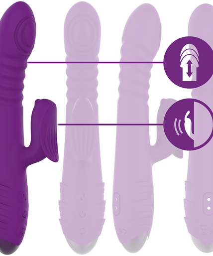 INTENSE - IGGY MULTIFUNCTION RECHARGEABLE VIBRATOR UP & DOWN WITH CLITORAL STIMULATOR PURPLE