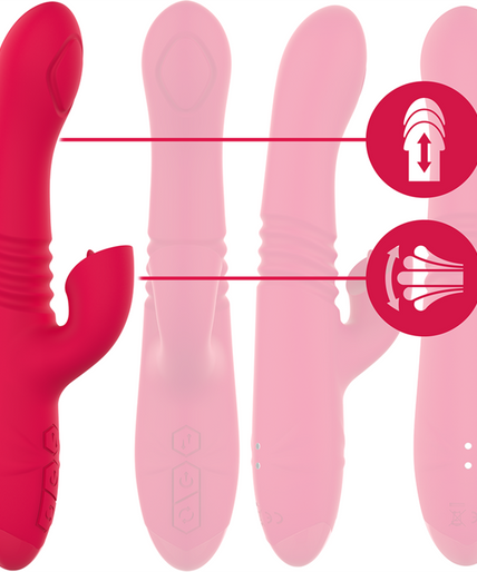 INTENSE - DUA MULTIFUNCTION RECHARGEABLE UP & DOWN VIBRATOR WITH RED TONGUE