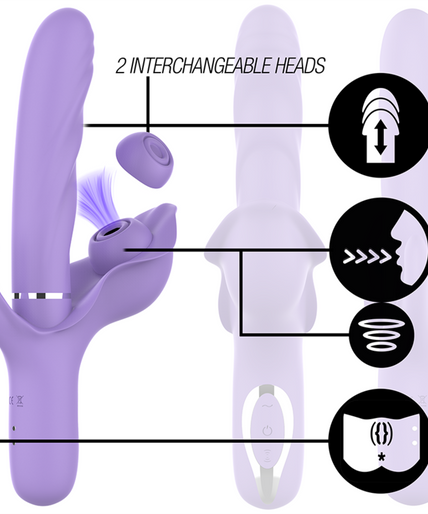Intense – Billie multifunctionele oplaadbare vibrator met zuigfunctie en paarse drukknop