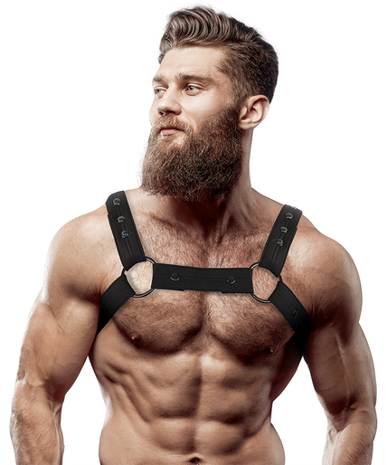 FETISH SUBMISSIVE ATTITUDE - ADJUSTABLE NEOPRENE CHEST SPORTS HARNESS FOR MEN