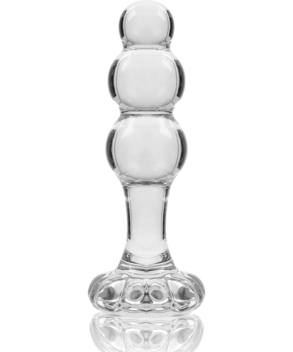 NEBULA SERIES BY IBIZA - MODEL 1 ANAL PLUG BOROSILICATE GLASS CLEAR 10.5 CM -O- 3 CM