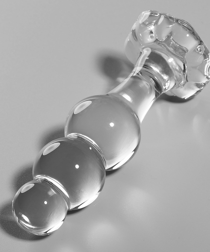 NEBULA SERIES BY IBIZA - MODEL 1 ANAL PLUG BOROSILICATE GLASS CLEAR 10.5 CM -O- 3 CM