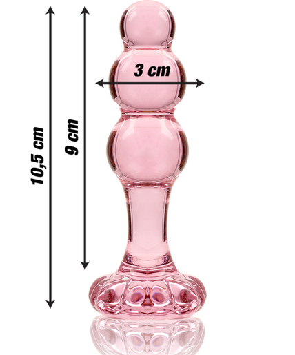 NEBULA SERIES BY IBIZA - MODEL 1 ANAL PLUG BOROSILICATE GLASS PINK 10.5 CM -O- 3 CM