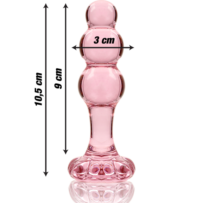 NEBULA SERIES BY IBIZA - MODEL 1 ANAALPLUG BOROSILICAATGLAS ROZE 10,5 CM -Ø- 3 CM