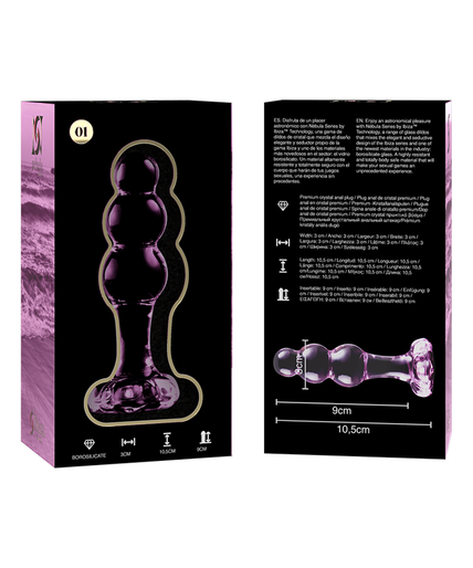 NEBULA SERIES BY IBIZA - MODEL 1 ANAL PLUG BOROSILICATE GLASS PINK 10.5 CM -O- 3 CM