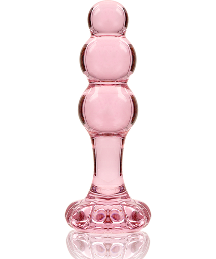 NEBULA SERIES BY IBIZA - MODEL 1 ANAL PLUG BOROSILICATE GLASS PINK 10.5 CM -O- 3 CM