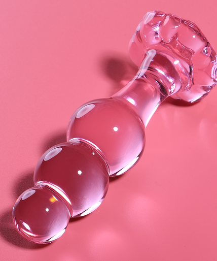 NEBULA SERIES BY IBIZA - MODEL 1 ANAL PLUG BOROSILICATE GLASS PINK 10.5 CM -O- 3 CM