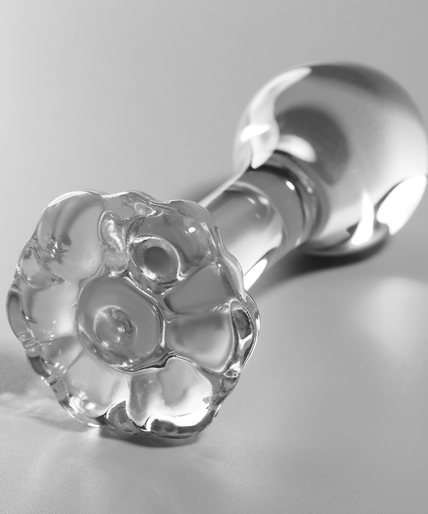 NEBULA SERIES BY IBIZA - MODEL 2 ANAL PLUG BOROSILICATE GLASS CLEAR 11 CM -O- 3.5 CM
