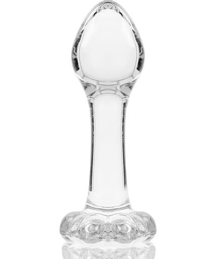 NEBULA SERIES BY IBIZA - MODEL 2 ANAL PLUG BOROSILICATE GLASS CLEAR 11 CM -O- 3.5 CM