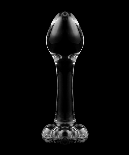 NEBULA SERIES BY IBIZA - MODEL 2 ANAL PLUG BOROSILICATE GLASS CLEAR 11 CM -O- 3.5 CM