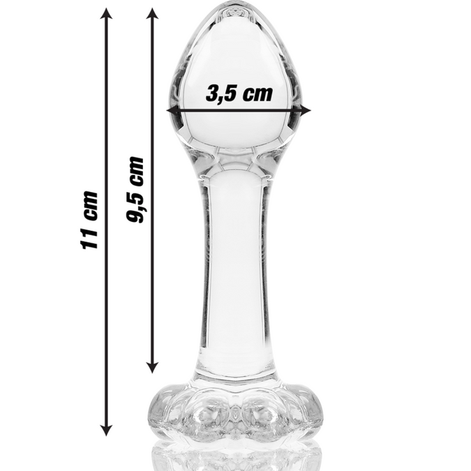 NEBULA SERIE VAN IBIZA - MODEL 2 ANALE PLUG BOROSILICAATGLAS HELDER 11 CM -O- 3.5 CM