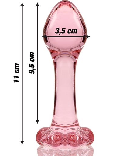 NEBULA SERIES BY IBIZA - MODEL 2 ANAL PLUG BOROSILICATE GLASS PINK 11 CM -O- 3.5 CM