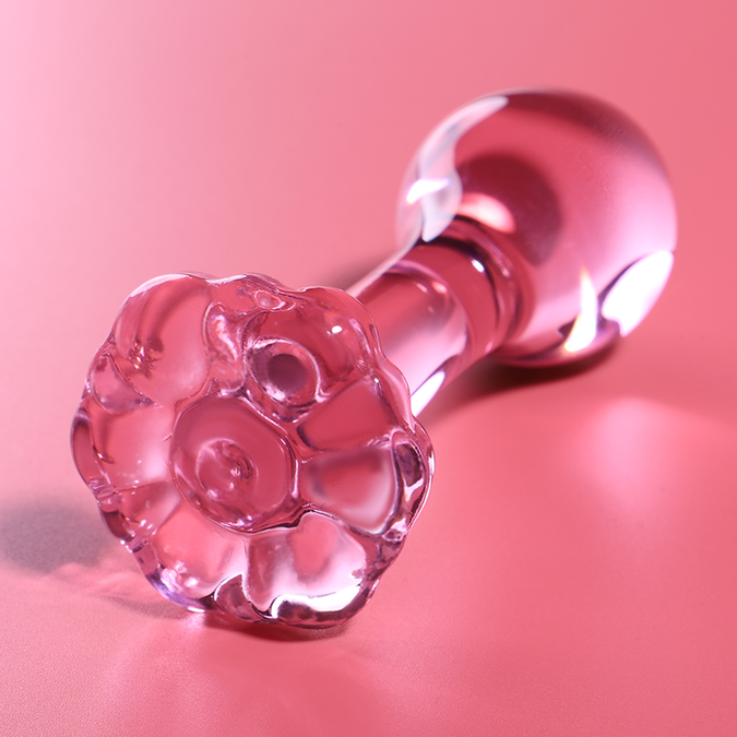 NEBULA SERIES BY IBIZA - MODEL 2 ANAALPLUG BOROSILICAATGLAS ROZE 11 CM -Ø- 3,5 CM
