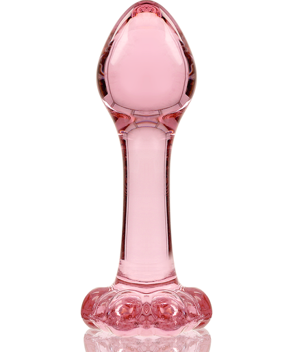 NEBULA SERIES BY IBIZA - MODEL 2 ANAL PLUG BOROSILICATE GLASS PINK 11 CM -O- 3.5 CM