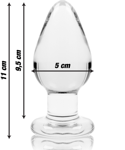 NEBULA SERIES BY IBIZA - MODEL 3 ANAL PLUG BOROSILICATE GLASS TRANSPARENT 11 CM -O- 5 CM
