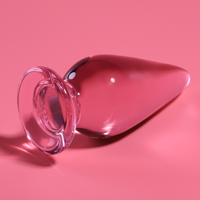 NEBULA SERIES BY IBIZA - MODEL 4 ANAL PLUG BOROSILICAATGLAS ROZE 11 CM -Ø- 5 CM