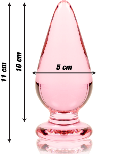 NEBULA SERIES BY IBIZA - MODEL 4 ANAL PLUG BOROSILICATE GLASS PINK 11 CM -O- 5 CM