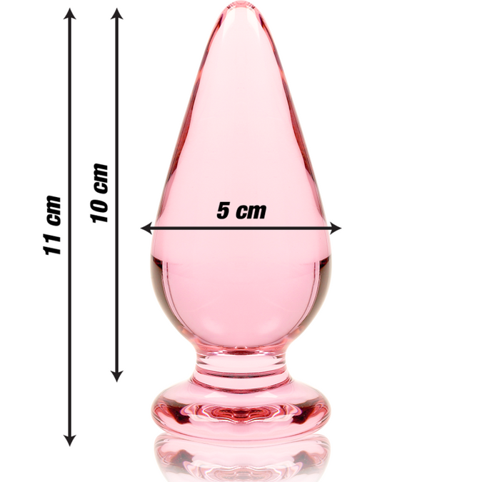 NEBULA SERIES BY IBIZA - MODEL 4 ANAL PLUG BOROSILICAATGLAS ROZE 11 CM -Ø- 5 CM