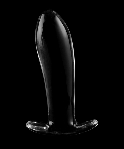 NEBULA SERIES BY IBIZA - MODEL 5 ANAL PLUG BOROSILICATE GLASS CLEAR 12.5 CM -O- 3.5 CM