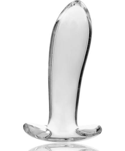 NEBULA SERIES BY IBIZA - MODEL 5 ANAL PLUG BOROSILICATE GLASS CLEAR 12.5 CM -O- 3.5 CM