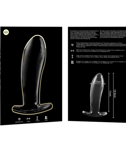 NEBULA SERIES BY IBIZA - MODEL 5 ANAL PLUG BOROSILICATE GLASS CLEAR 12.5 CM -O- 3.5 CM