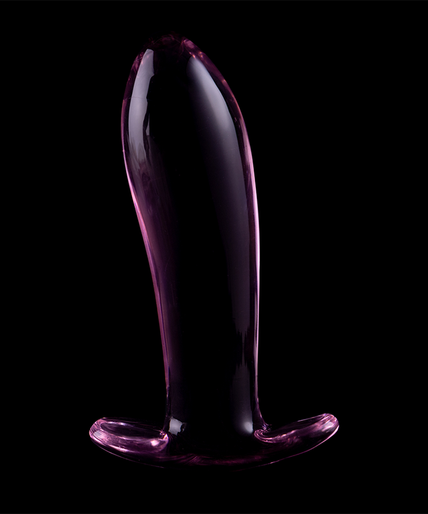 NEBULA SERIES BY IBIZA - MODEL 5 ANAL PLUG BOROSILICATE GLASS PINK 12.5 CM -O- 3.5 CM